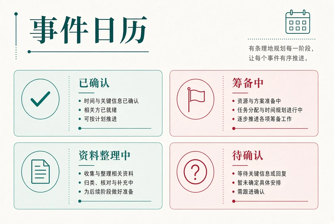 事件日历四种状态主题视觉
